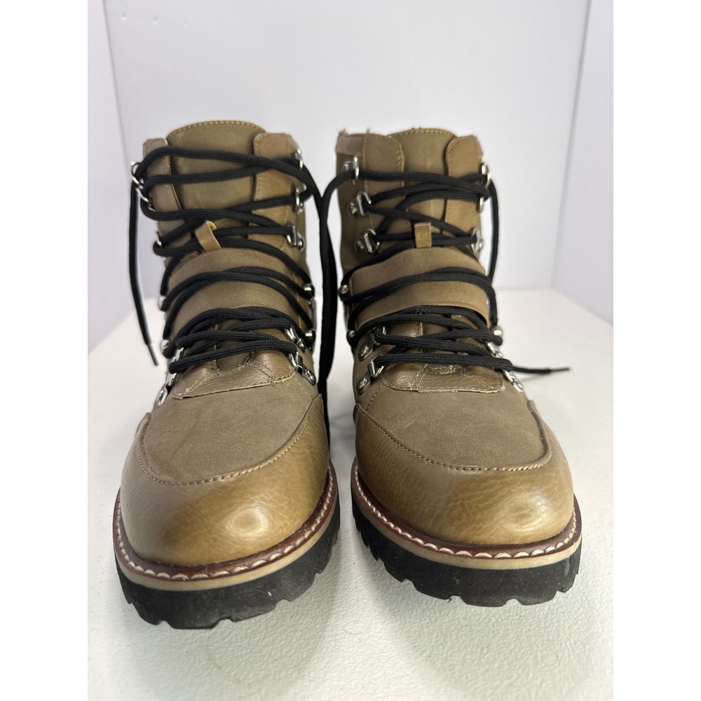 Nautica Elliette Mens Hiking Boots Tan Olive Ankle Lug Sole D-Ring Lace Up Sz 10 - Picture 3 of 8